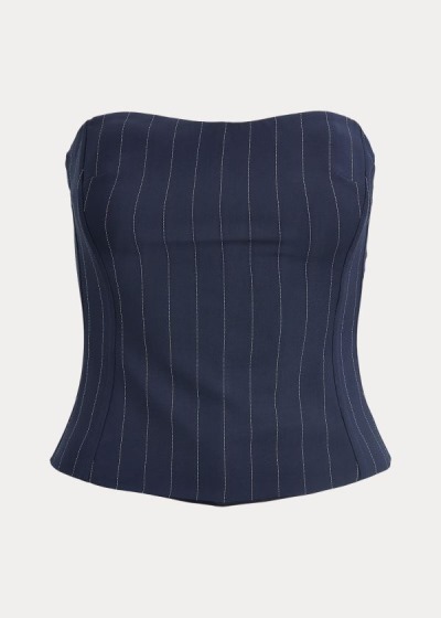 Camisa Ralph Lauren Eliza Striped Wool Bustier Mulher 36407-ZJVR